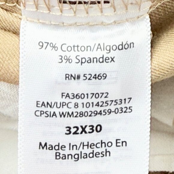 Free Assembly Men's Everyday Tapered Stretch Core Kelp Tan Chino Pants 32x30 NWT - Picture 6 of 11